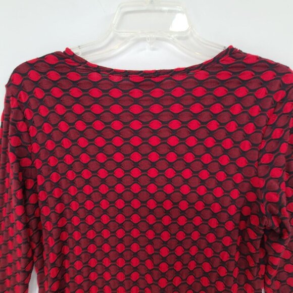 Tianello Women's Asbury Long Sleeve Pullover Tunic Red Black Size M - Picture 5 of 7